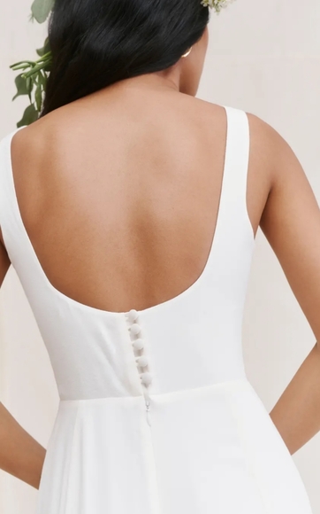 REFORMATION NWT LECCE Dress Ivory Silk Bridal Tie Wedding US0/ US 4 - Picture 7 of 13